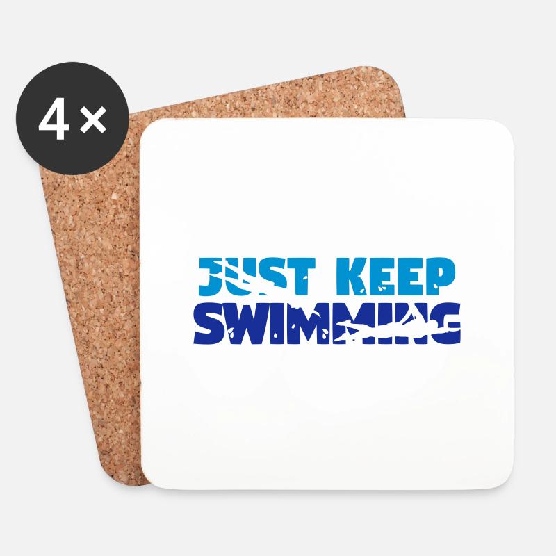 Schwimmen, schwimmer - Untersetzer (4er-Set) - Weiß