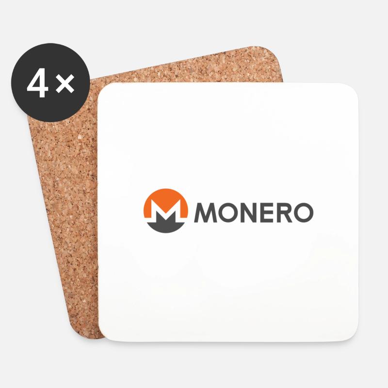 Monero - Private Cryptocurrency - Coasters (set of 4) - white