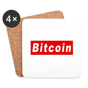 Bitcoin - Dessous de verre (lot de 4) - blanc - Devant