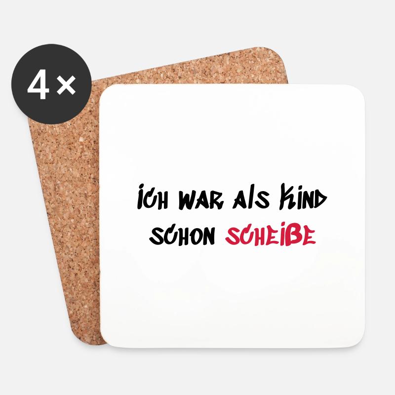 Als Kind schon Scheiße - Untersetzer (4er-Set) - Weiß