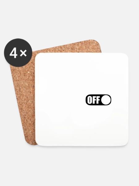 Off On - Untersetzer (4er-Set) - Weiß