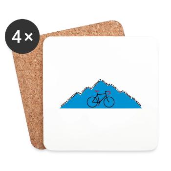 Radfahren: Die Grand Cols - Untersetzer (4er-Set) - Weiß - Vorne