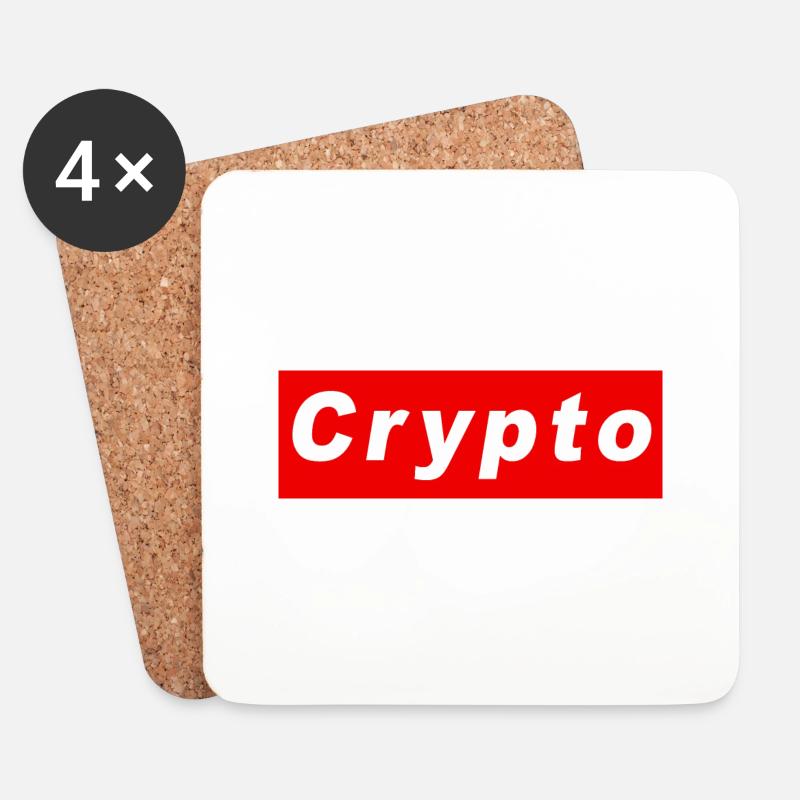 Crypto logo - Coasters (set of 4) - white