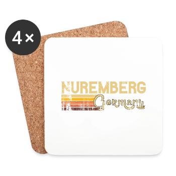 Retro Design Nuremberg Germany Shirt Vintage 70s - Dessous de verre (lot de 4) - blanc - Devant