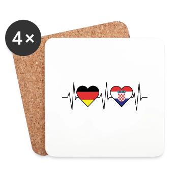 Puls Geschenk Kroatien Heimat Urlaub - Untersetzer (4er-Set) - Weiß - Vorne