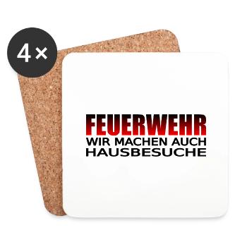 Feuerwehr - Untersetzer (4er-Set) - Weiß - Vorne