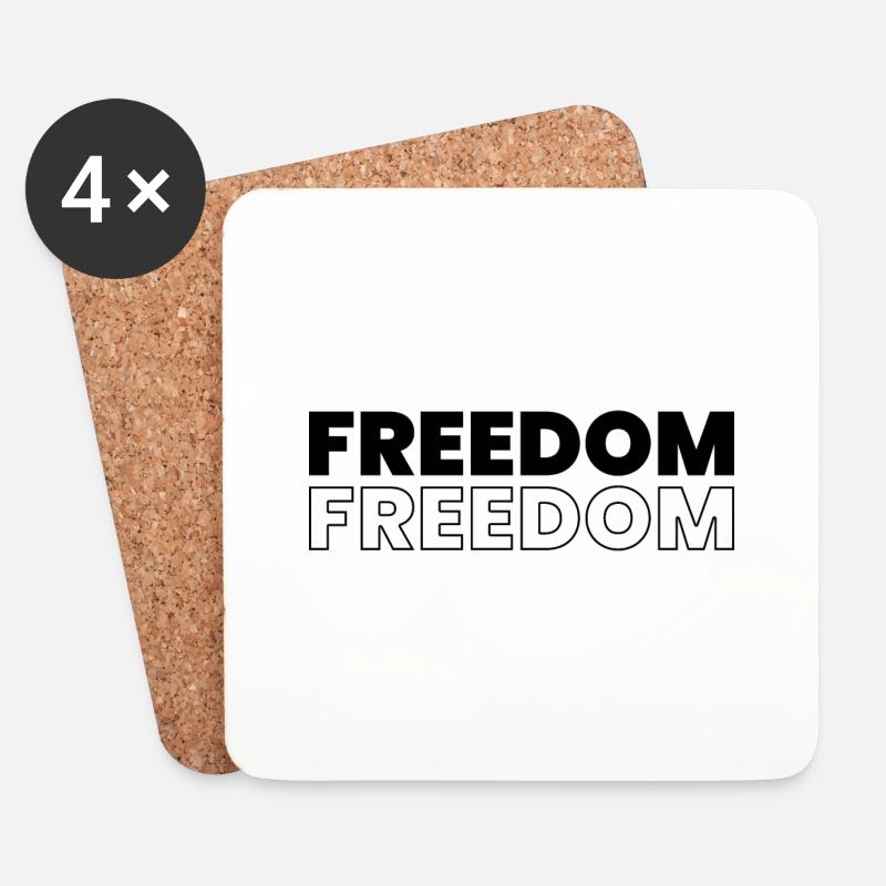 Freiheit Zitat Design - Untersetzer (4er-Set) - Weiß