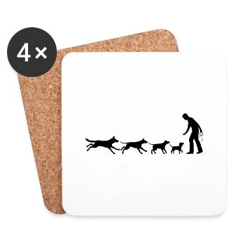 Amoureux des chiens - Dessous de verre (lot de 4) - blanc - Devant
