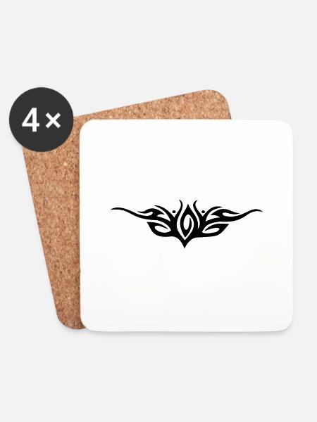 Tribal - Coasters (set of 4) - white