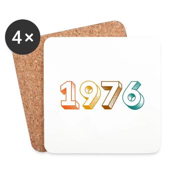 millésime 1976 - Dessous de verre (lot de 4) - blanc - Devant