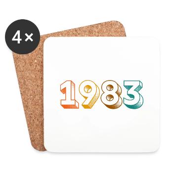 MILLÉSIME 1983 - Dessous de verre (lot de 4) - blanc - Devant