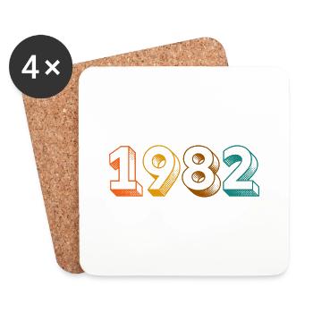 JAHRGANG 1982 - Untersetzer (4er-Set) - Weiß - Vorne