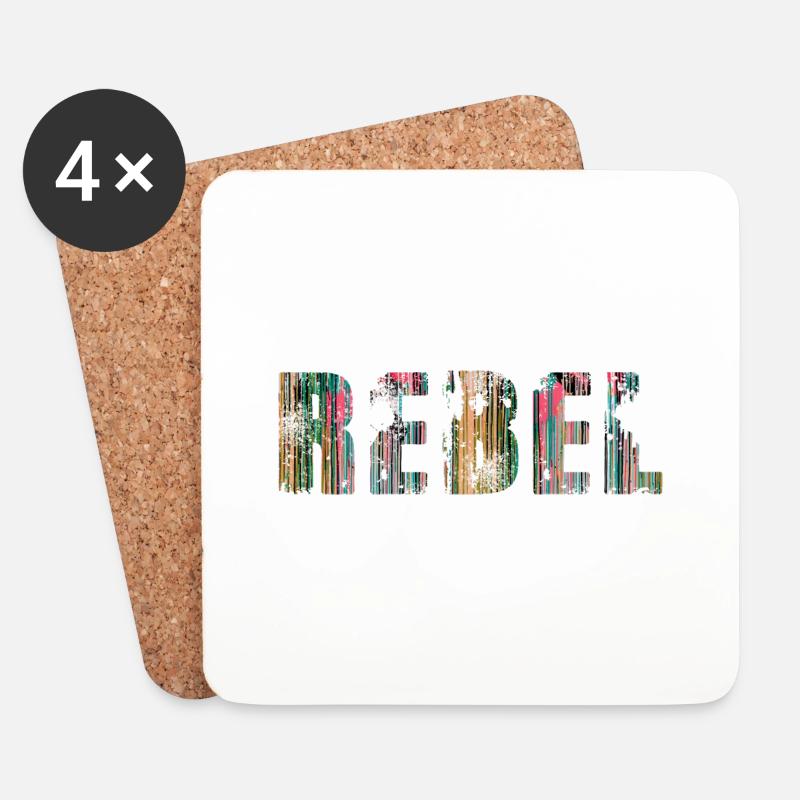 rebel,schrift,bunt,malerei,graffiti - Untersetzer (4er-Set) - Weiß