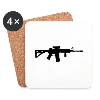 ar15 rifle m4 tactical - Coasters (set of 4) - white - Front