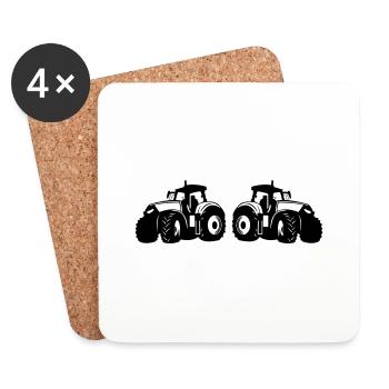 Traktor - Untersetzer (4er-Set) - Weiß - Vorne