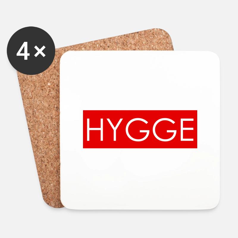 hygge rot - Untersetzer (4er-Set) - Weiß