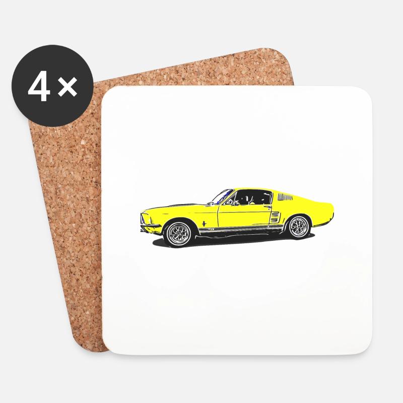 Auto - Untersetzer (4er-Set) - Weiß