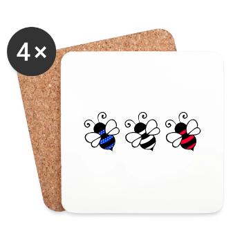American Bee - Coasters (set of 4) - white - Front
