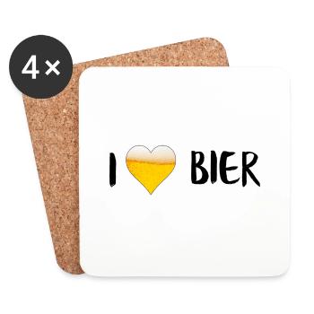 Bierliebe - Untersetzer (4er-Set) - Weiß - Vorne