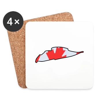 Piste de course du Canada avec drapeau - Dessous de verre (lot de 4) - blanc - Devant