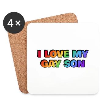 Ich liebe meinen schwulen Sohn Pride Regenbogenfarben - Untersetzer (4er-Set) - Weiß - Vorne