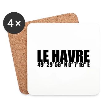 Le Havre Coordinates - Coasters (set of 4) - white - Front
