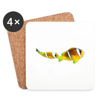 Nemo fishes - Dessous de verre (lot de 4) - blanc - Devant