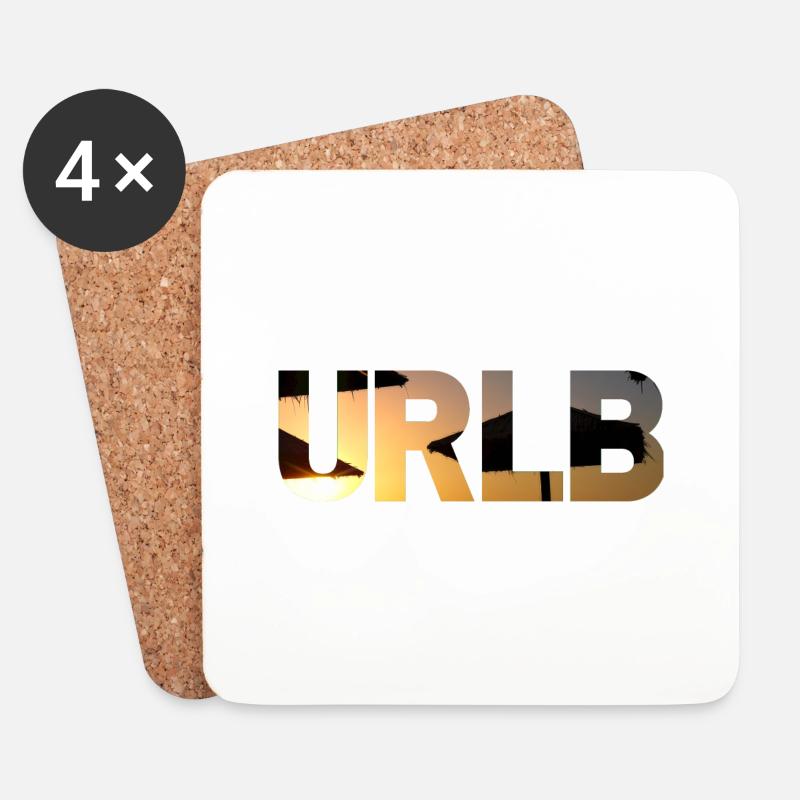 URLB - Urlaub Sonne Strand Urlaub Ferien Sommer - Untersetzer (4er-Set) - Weiß