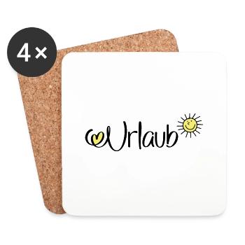 Urlaub - Untersetzer (4er-Set) - Weiß - Vorne