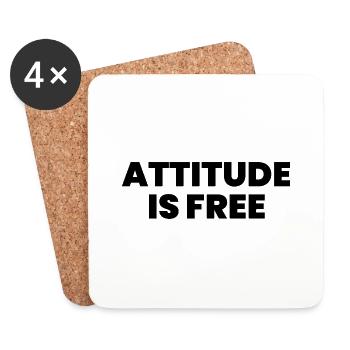 Attitude is free - Coasters (set of 4) - white - Front