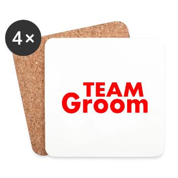 Team groom - Dessous de verre (lot de 4) - blanc - Devant