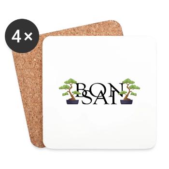 bonsai nebari yamadori japan bonsai garden - Coasters (set of 4) - white - Front