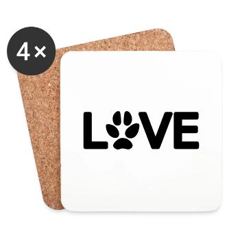 Love Dog Paw 1 Vector - Coasters (set of 4) - white - Front