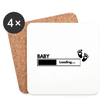 Drôle de dire Baby Loading - Dessous de verre (lot de 4) - blanc - Devant