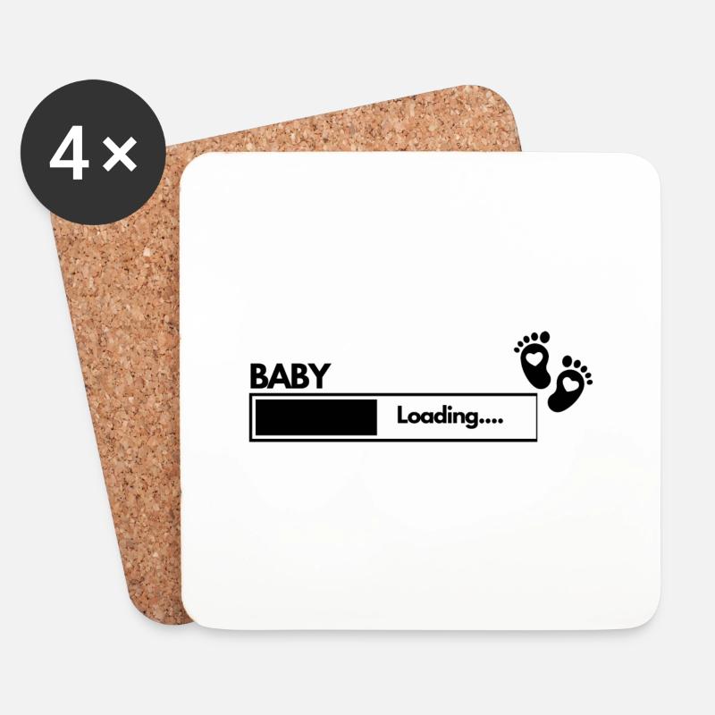 Witziger Spruch Baby Loading - Untersetzer (4er-Set) - Weiß