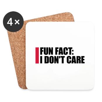 I don't care fact - Coasters (set of 4) - white - Front