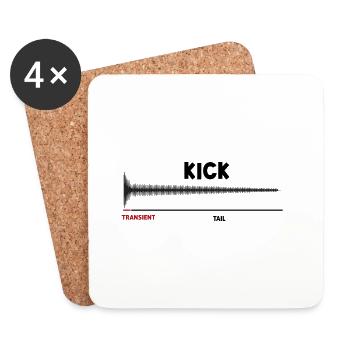 Synthesizer Kick Drum Synth DAW Transient Tail - Coasters (set of 4) - white - Front