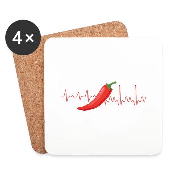 Piment - Dessous de verre (lot de 4) - blanc - Devant