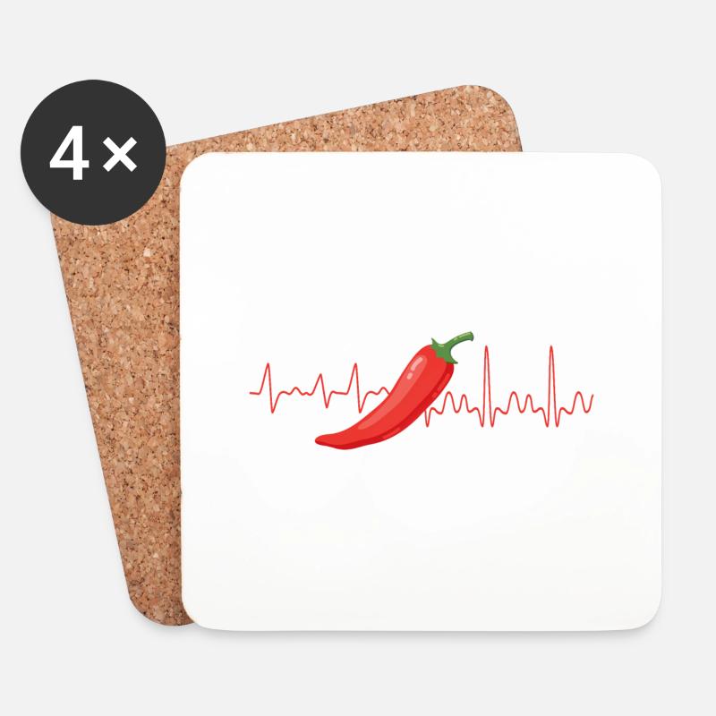 Chilischote - Untersetzer (4er-Set) - Weiß