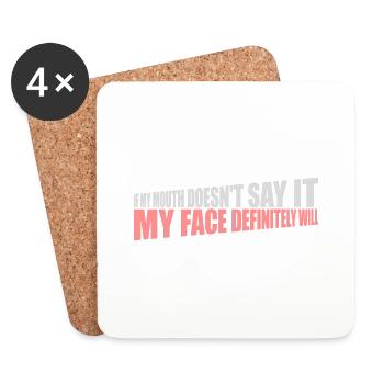 my face definitely will - Coasters (set of 4) - white - Front