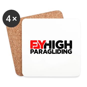 FLYHIGH Parapente - Dessous de verre (lot de 4) - blanc - Devant