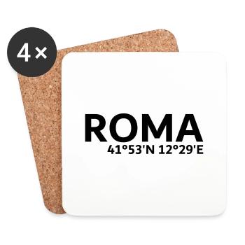 Roma coordinates - Coasters (set of 4) - white - Front
