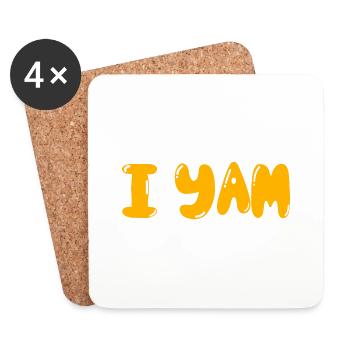 Je yam ma patate douce couple assorti thanksgiving - Dessous de verre (lot de 4) - blanc - Devant