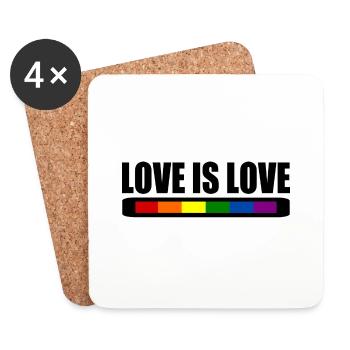Love is love - Coasters (set of 4) - white - Front