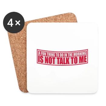ne me parle pas - Dessous de verre (lot de 4) - blanc - Devant