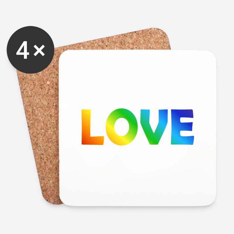 LOVE - Untersetzer (4er-Set) - Weiß