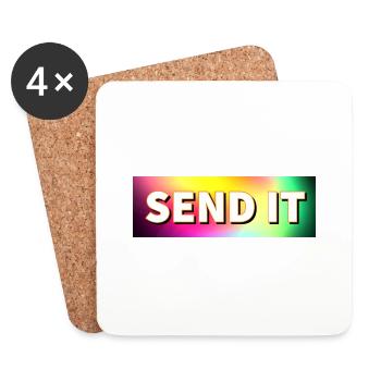 SEND IT Boxlogo - Untersetzer (4er-Set) - Weiß - Vorne