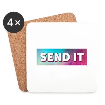 SEND IT Boxlogo - Untersetzer (4er-Set) - Weiß - Vorne
