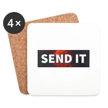 SEND IT Boxlogo - Untersetzer (4er-Set) - Weiß - Vorne