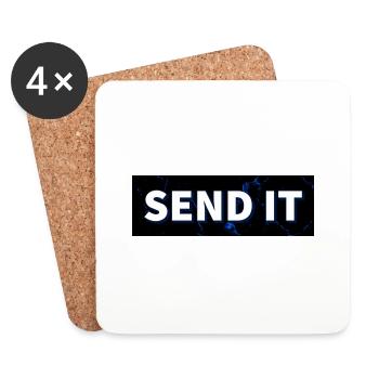 SEND IT Boxlogo - Untersetzer (4er-Set) - Weiß - Vorne